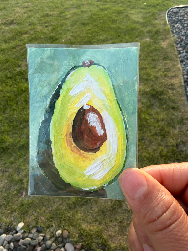 The lonely avocado aceo art card