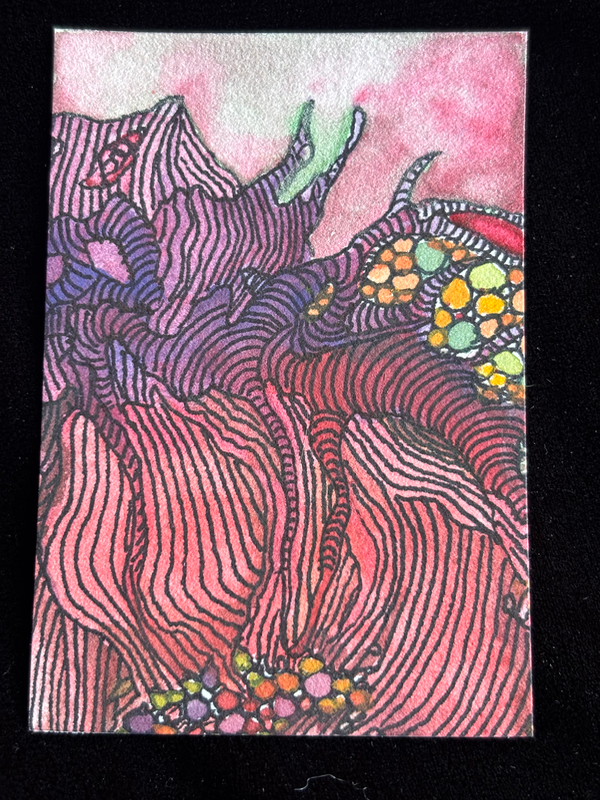 Orbs and Trees 2 aceo art card