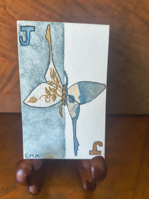 Life/Death Moth Card aceo art card