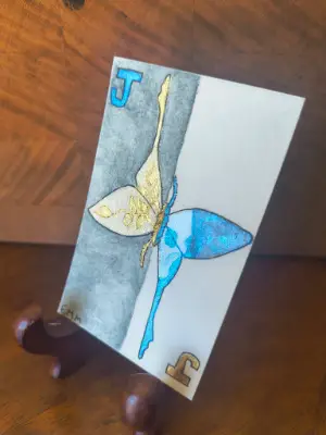 Life/Death Moth Card aceo art card thumbnail 2