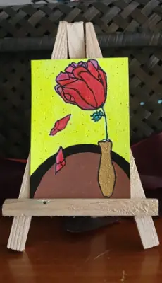 Single Rose aceo art card thumbnail 2
