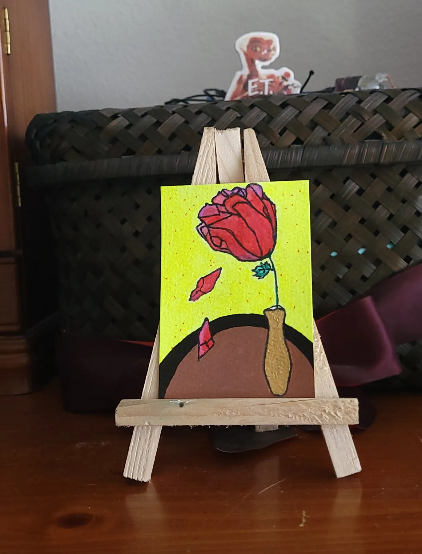 Single Rose aceo art card