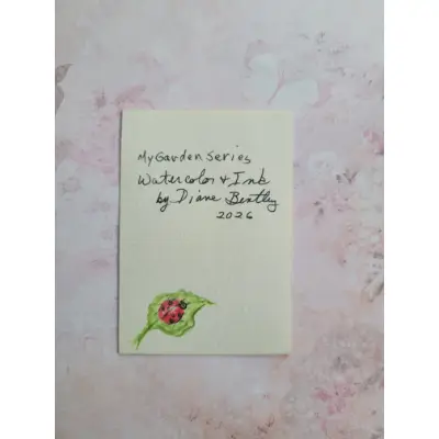 :Be Still My Heart" Hummingbirds Ladybugs Butterflys aceo art card thumbnail 4