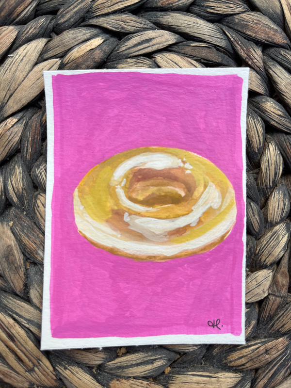 Tasty Glazed Donut aceo art card
