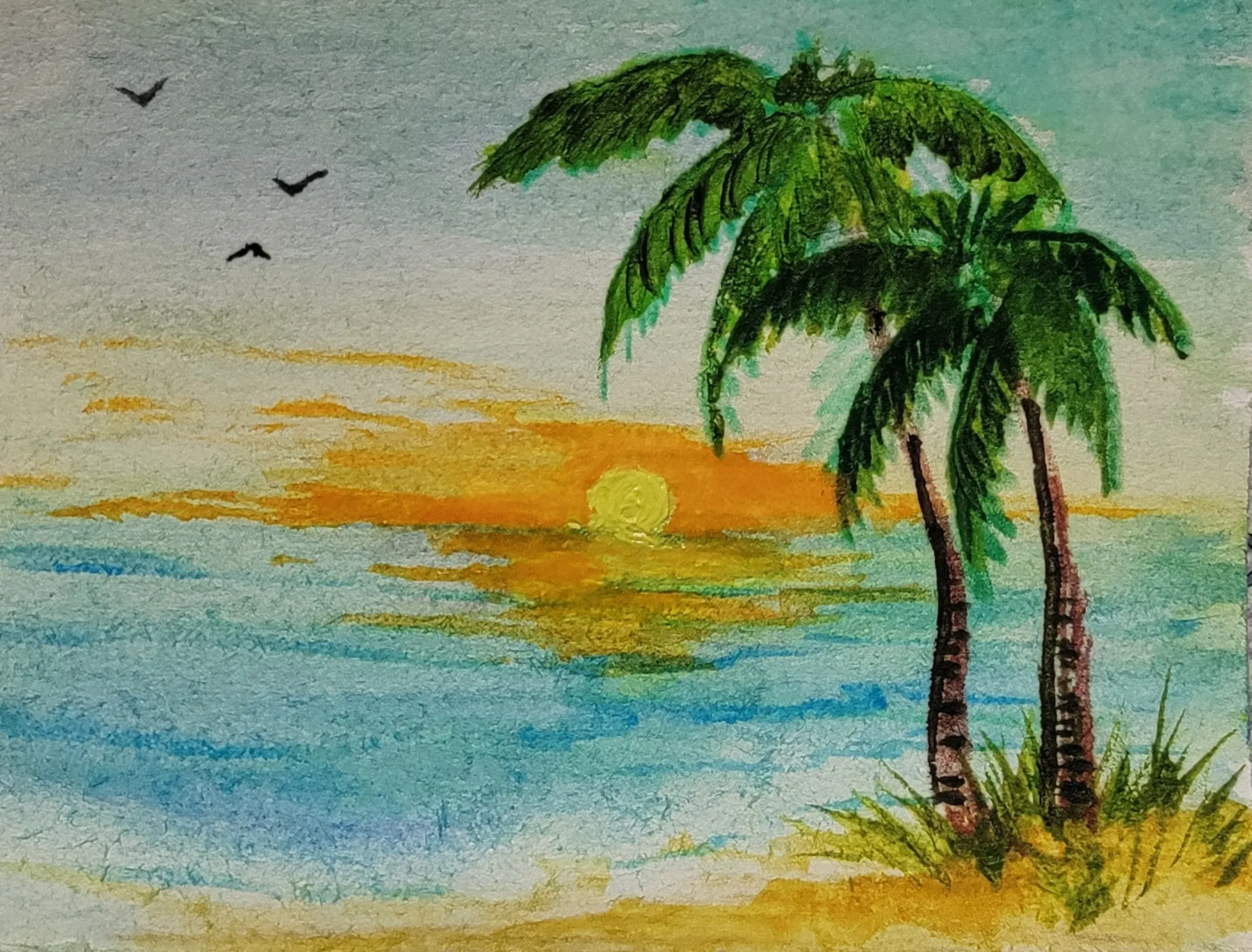 Paradise aceo art card