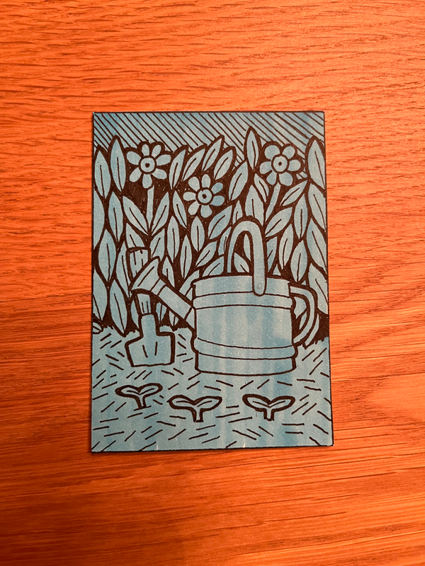 Welcoming the Seedlings aceo art card