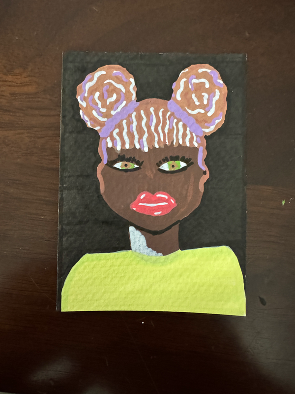Bun Lady aceo art card