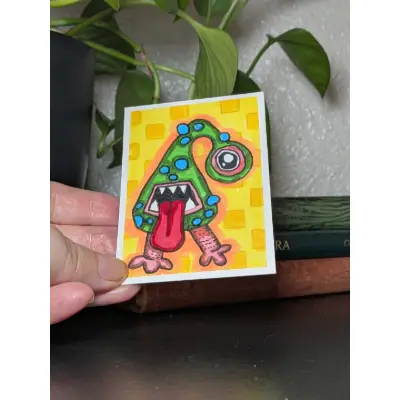 Blurt - Little Monsters Series - Lisa Vollrath aceo art card thumbnail 2