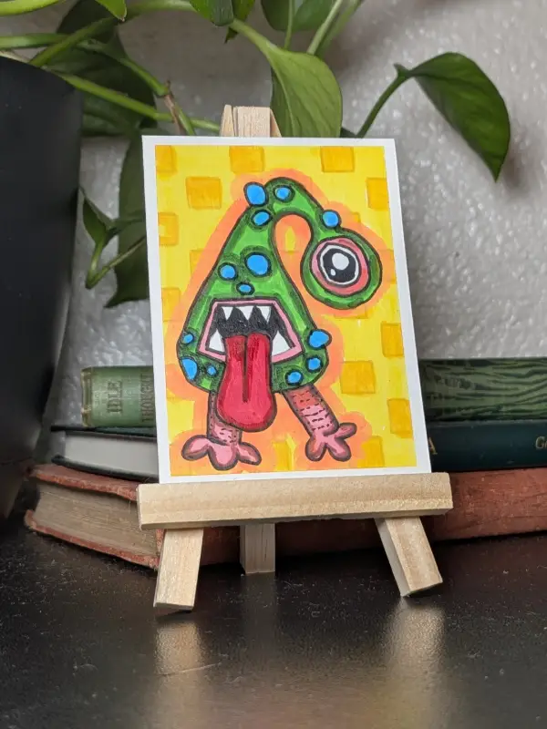 Blurt - Little Monsters Series - Lisa Vollrath aceo art card