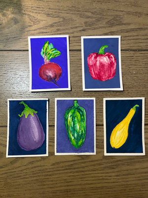 Yellow Squash aceo art card thumbnail 2
