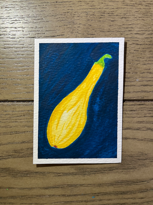 Yellow Squash aceo art card