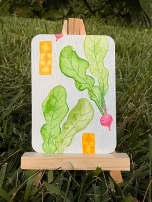 Radish Bundle aceo art card thumbnail 2