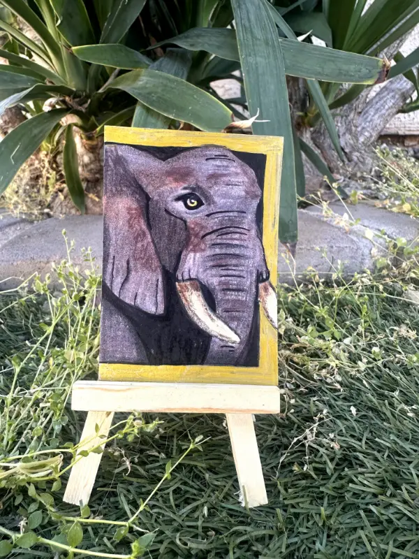 ACEO Original Painting "SAFARI SPIRIT"  2.5 x 3.5 aceo art card