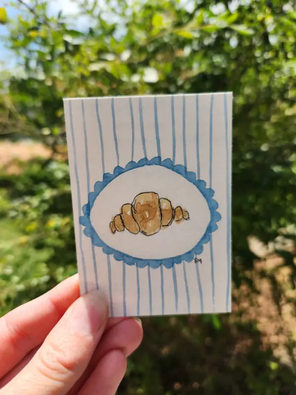 Croissant aceo art card
