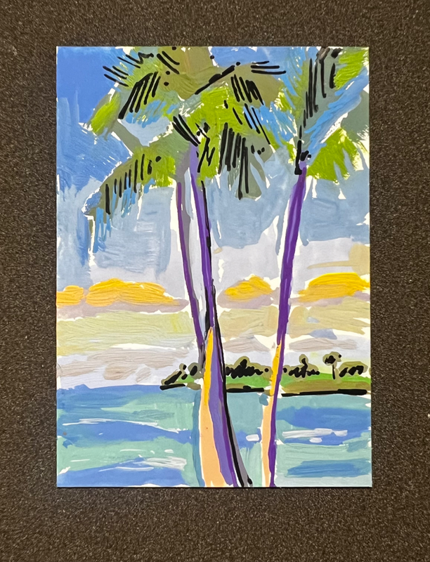 Palms aceo art card