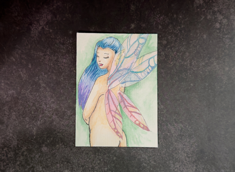 Dreamy Faeling  by IzzieQ Creative aceo art card