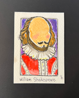 William Shakespeare aceo art card thumbnail 2
