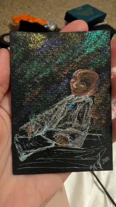 Writing Scriptures aceo art card