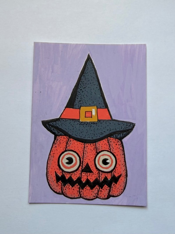 Vintage Pumpkin aceo art card