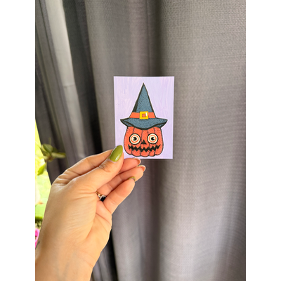 Vintage Pumpkin aceo art card thumbnail 2