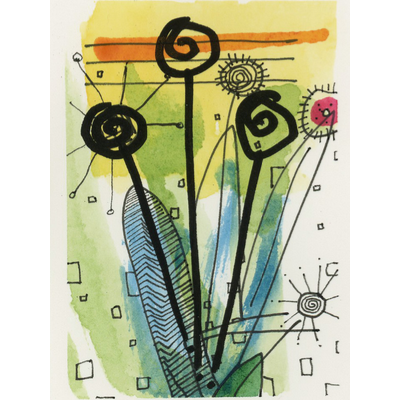 Test Garden aceo art card thumbnail 1