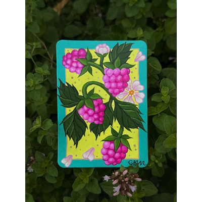 Radiant Raspberries 2/3 aceo art card thumbnail 1