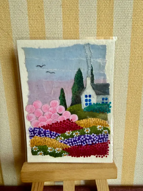 Home in the Flowers aceo art card