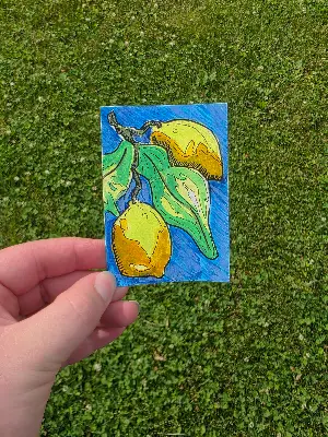 Little Lemons aceo art card thumbnail 2