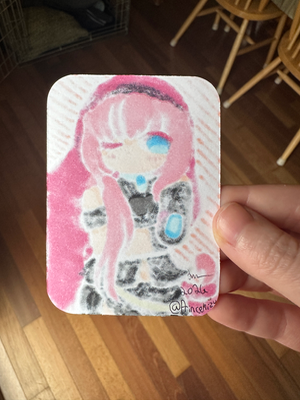 Vocaloid Megurine Luka Copic Illustration ACEO Original Card aceo art card thumbnail 2