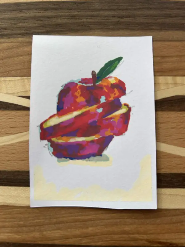 Sliced Apple aceo art card