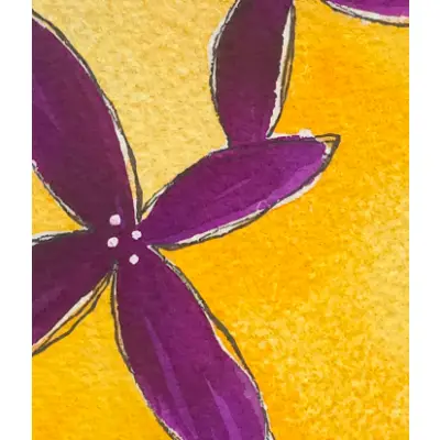 Purple Flowers 1 aceo art card thumbnail 2