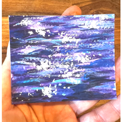 Sparkling waves aceo art card thumbnail 2