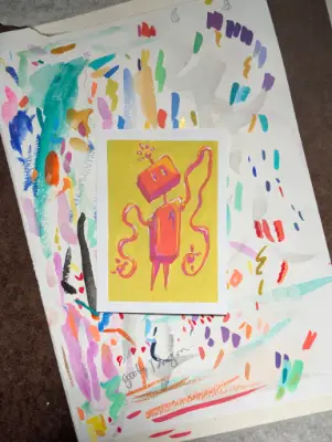 Toby | Doodle-bot  A Bit Of Terrific aceo art card thumbnail 4