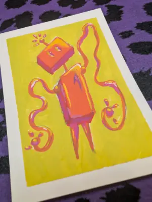 Toby | Doodle-bot  A Bit Of Terrific aceo art card thumbnail 2