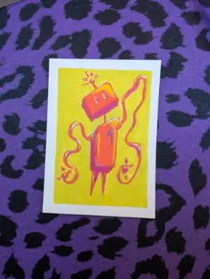 Toby | Doodle-bot  A Bit Of Terrific aceo art card thumbnail 1