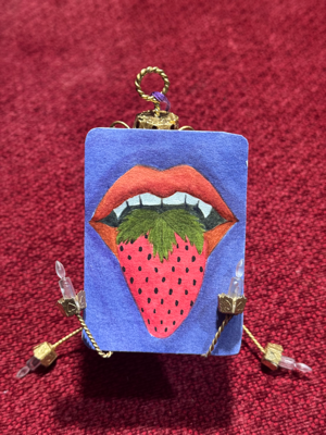 Strawberry Tounge aceo art card thumbnail 1