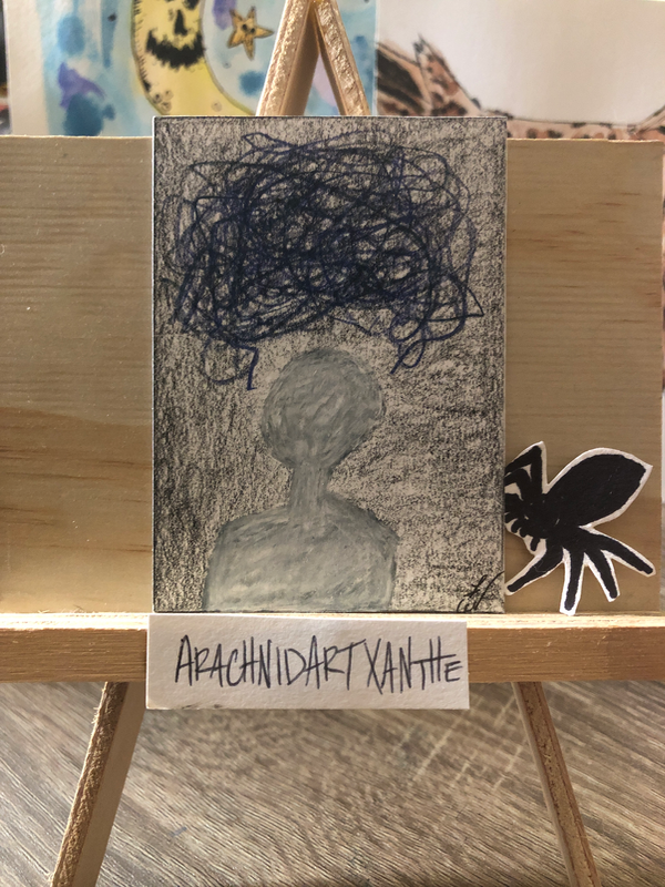 Overthinking aceo art card