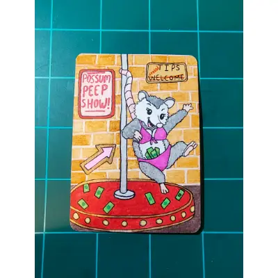 Pu*** The Possum aceo art card thumbnail 1