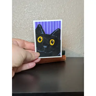 The Void is Satisfyed - Silly Cats Series - Lisa Vollrath aceo art card thumbnail 2