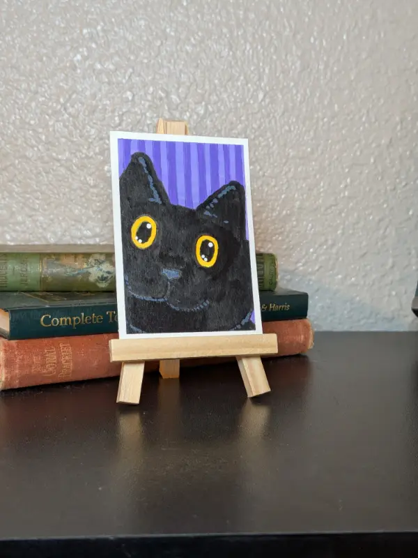 The Void is Satisfyed - Silly Cats Series - Lisa Vollrath aceo art card