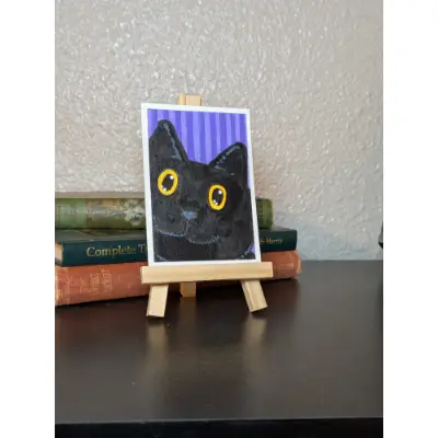 The Void is Satisfyed - Silly Cats Series - Lisa Vollrath aceo art card thumbnail 1
