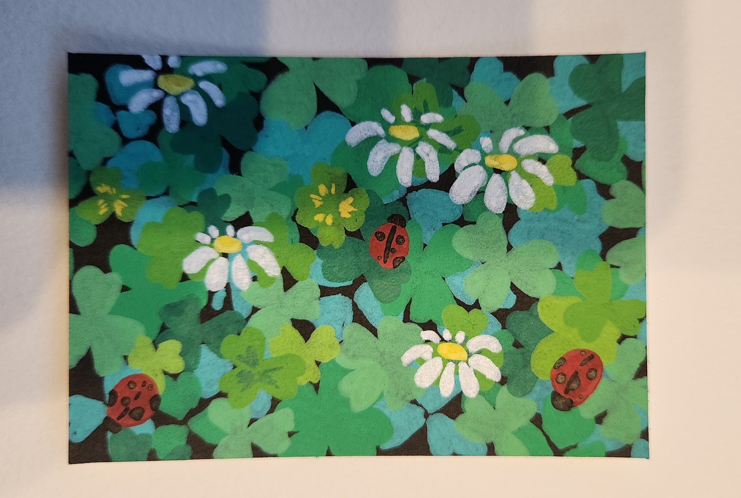 Clover Fields aceo art card