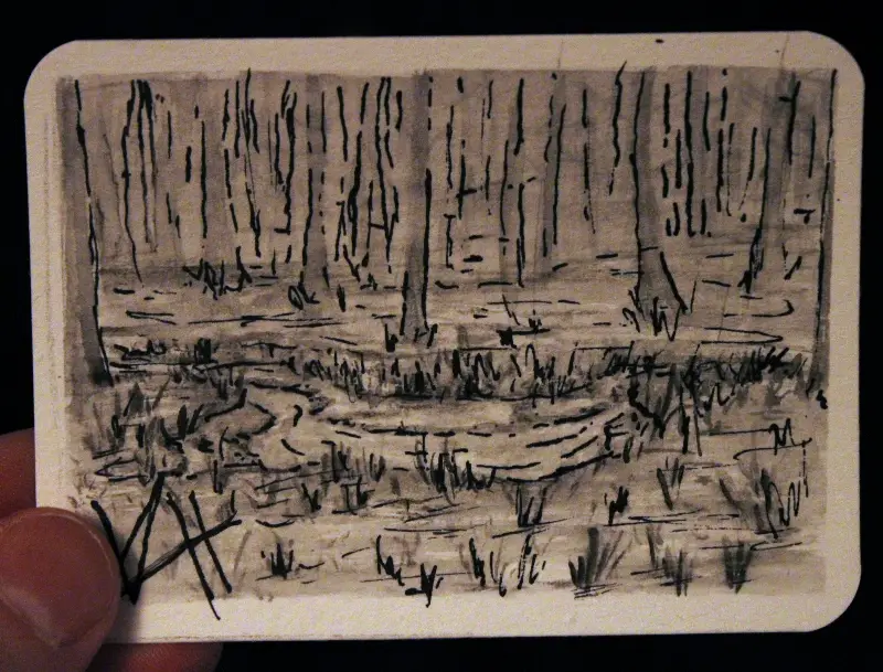 Woodland Scene aceo art card