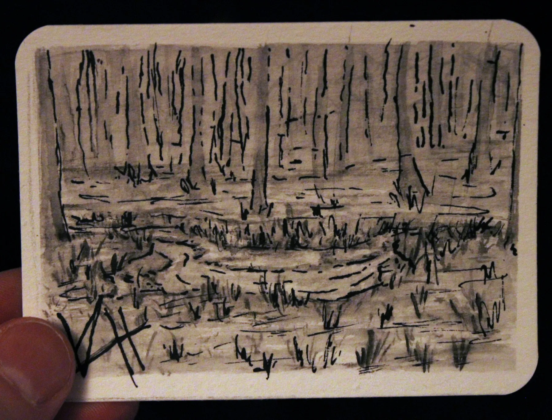Woodland Scene aceo art card
