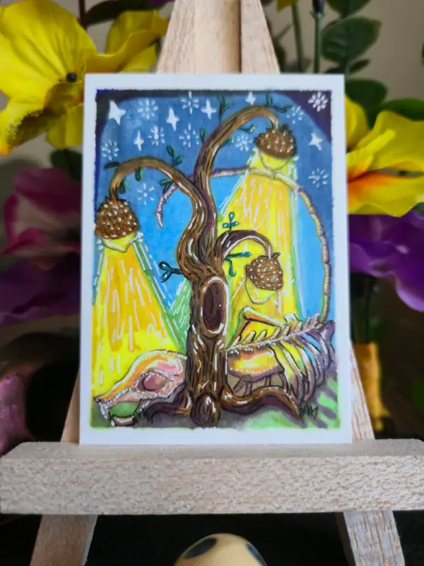 Nutts Outa Reach aceo art card