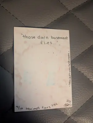 'Those Darn Basement Flies' - Squimp's Favs - 4/10 aceo art card thumbnail 3