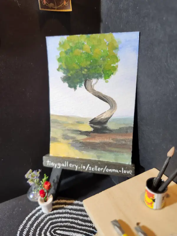 Curvy Tree aceo art card