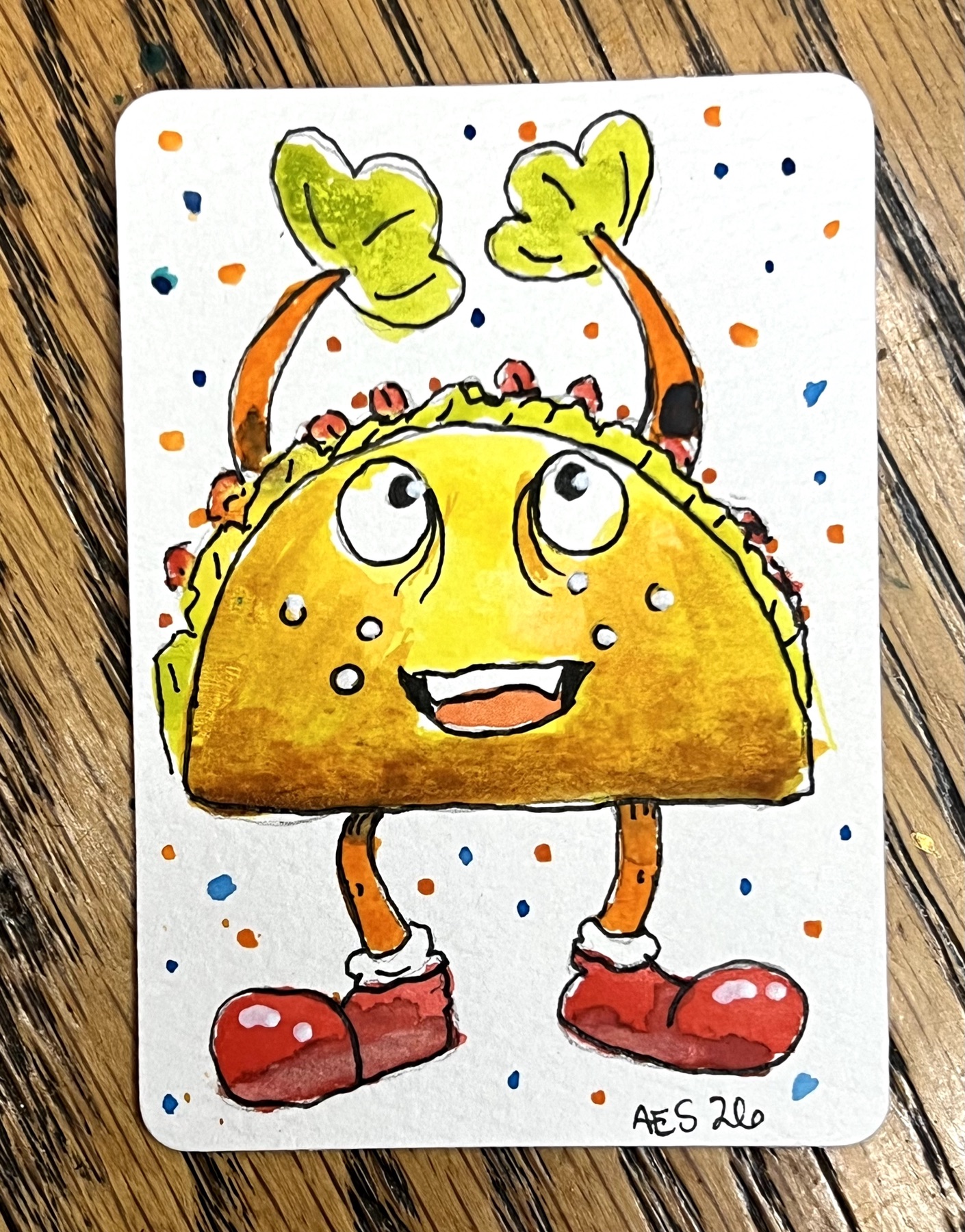 Taco Monster aceo art card