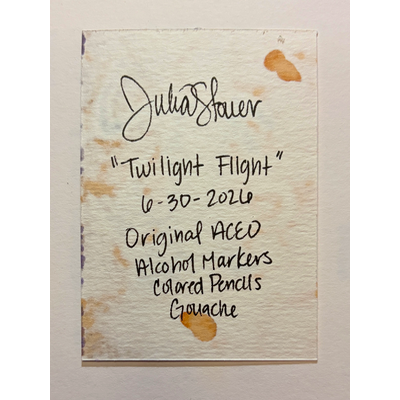 Twilight Flight aceo art card thumbnail 2