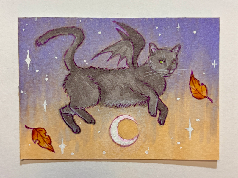 Twilight Flight aceo art card